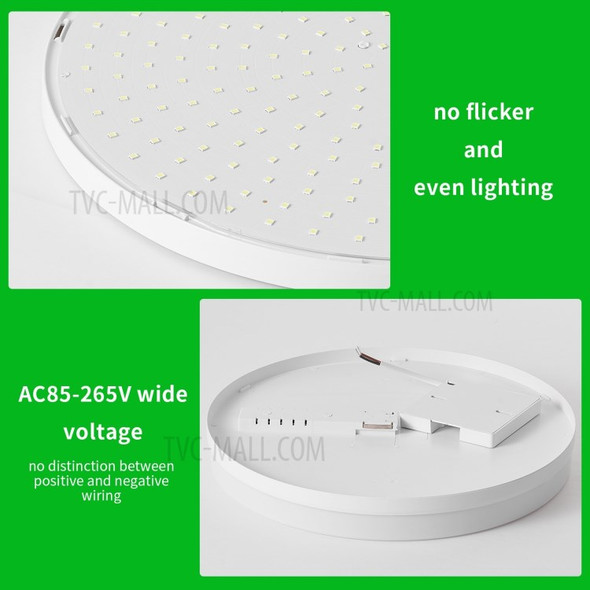 Flush Mount LED Ceiling Light 6500-7000K Round Surface Mounted Lighting Fixture for Kitchen Bedroom Hallway - 18W/White