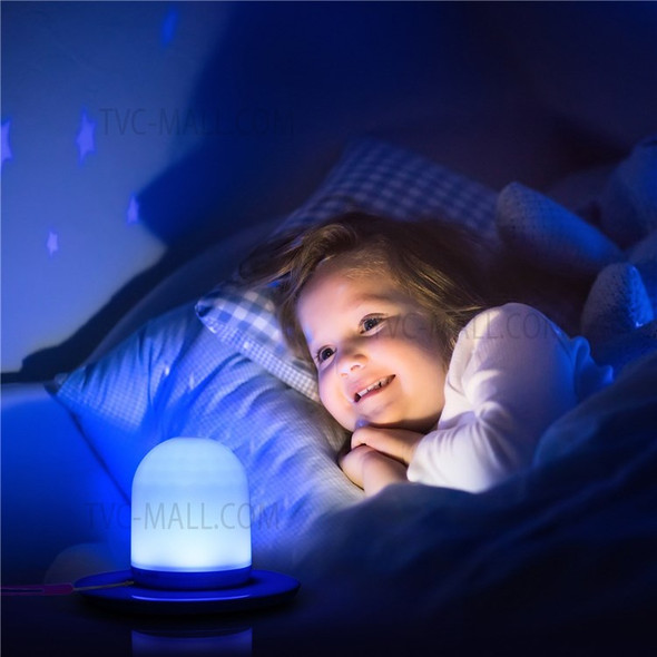 Cute Night Light Desk Table Lamp with Remote Control Diverse Lighting Effects Stepless Dimmable Brightness Adjustable 30Mins Timer Time Setting USB Charging Port Design Built-in Rechargeable Cell