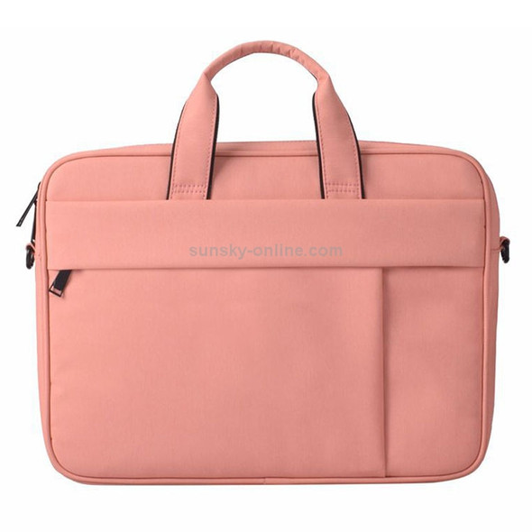 DJ03 Waterproof Anti-scratch Anti-theft One-shoulder Handbag for 15.6 inch Laptops, with Suitcase Belt(Pink)