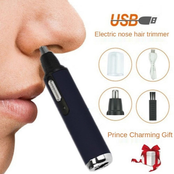 YD-103 Electric Men's Nose Hair Shaver Ear and Nose Hair Trimmer for Smoother Cutting - Blue