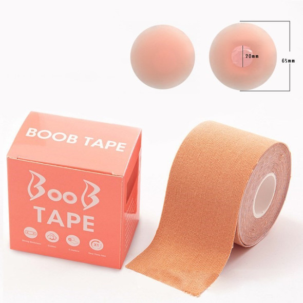 Boob Tape Nipple Cover Set Breathable Breast Lift Tape Invisible Body Tape - 1 Roll Tape+2 Nipple Covers