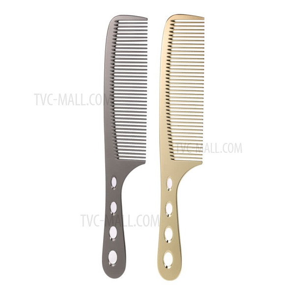 Professional Hair Salon Stainless Steel Hair Comb Hairdressing Steel Comb Hair Cutting Metal Comb - Gold