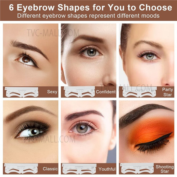Eyebrow Hairline Stamp Kit Eyebrow Stencil Set with Eyebrow Brush Trimmer Brush Accessory - Dark Brown