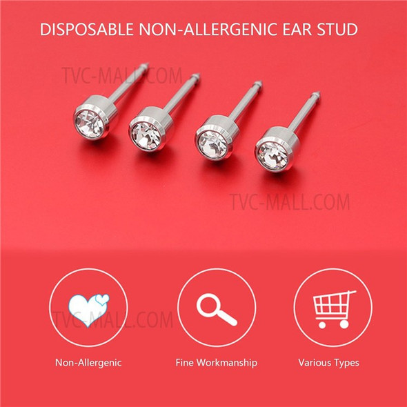 2Pcs Self Ear Piercing Tool Disposable Ear Piercing Kit Sterile Safety No Pain Self Nose Piercing Machine with Ear Studs - Blue