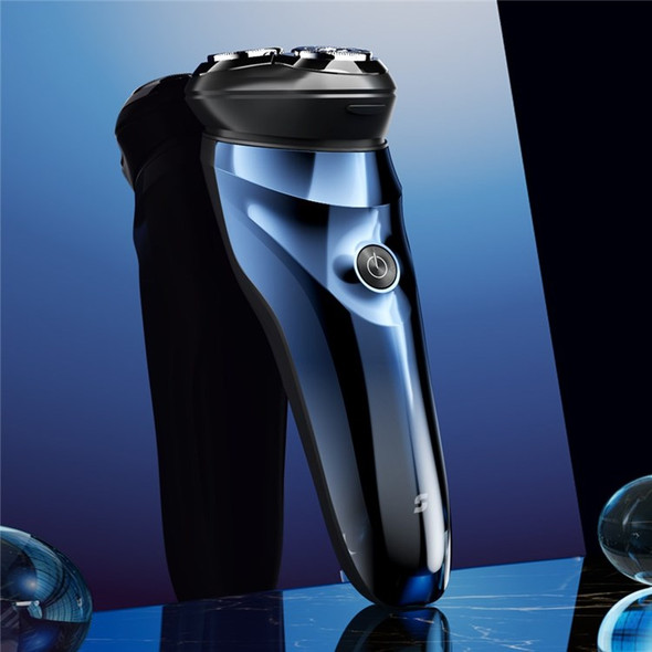 SEP S2 Cordless Face Electric Razor Dry Wet IPX7 Waterproof Rotary Trimmer 3D Floating Detachable Cutter Head Shaver with Pop-up Sideburn Trimmer - Blue