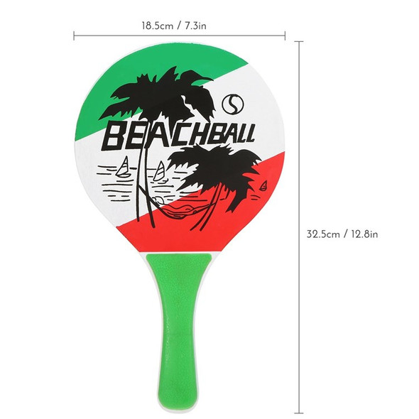 Cricket Badminton Racket Poplar Wood Beach Racket with Ball for Indoor Outdoor - Green