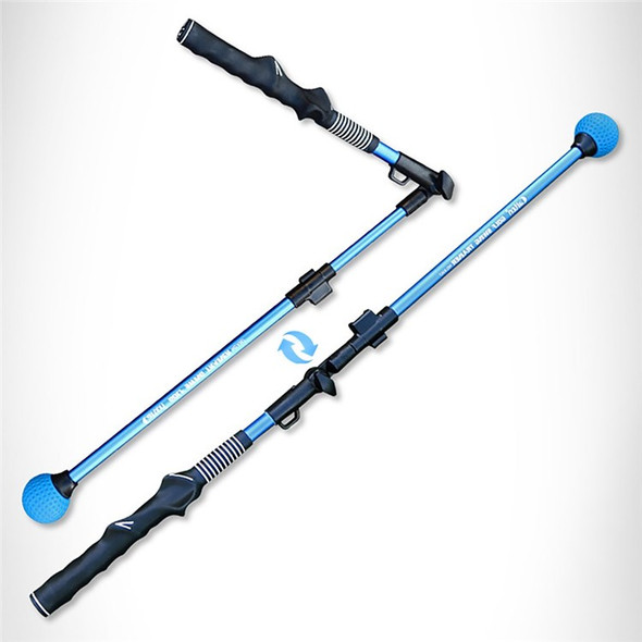 Rubber Strap Golf Training Aid Golf Swing Elbow Trainer Correcting Posture Stick for Indoor and Outdoor - Blue