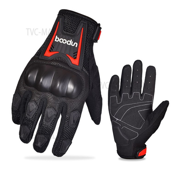 BOODUN 1099 Riding PVC Hard Shell Protective Gloves Breathable Full Finger Motorcycle Mittens - Black/S