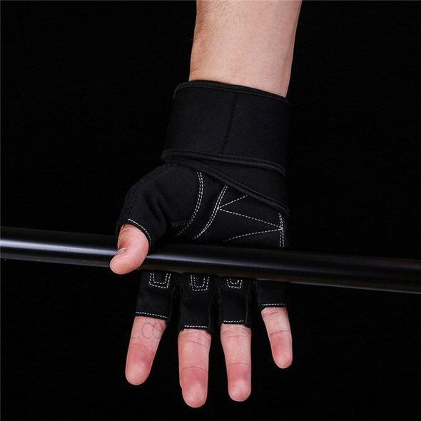 KYNCILOR A0096 Half Finger Gym Fitness Weightlifting Compression Wrist Support Anti-slip Training Gloves - M