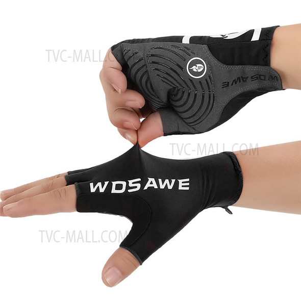 WOSAWE BST-010 One Pair Cycling Gloves Elastic Biking Glove Half Finger Breathable Bicycle Gloves for Men and Women - Black/M