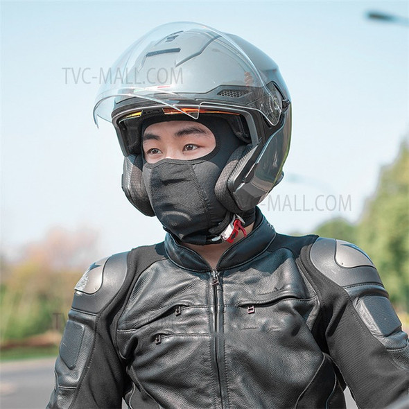 ROCKBROS LF8064 Motorcycle Face Mask Sun Protection Ice Silk Outdoor Cycling Balaclava Cap Scraf Stretch Helmet Liner - Black/without Glasses Hole