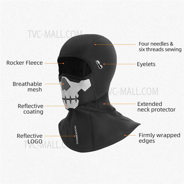 ROCKBROS YPP055 Skull/Spider Pattern Winter Motorcycle Cycling Head Scarf Helmet Liner Balaclava Face Mask - Skull/S