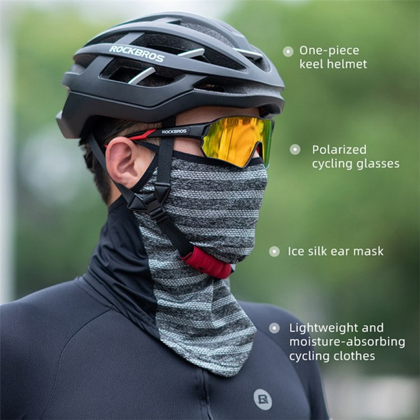 ROCKBROS LF7367 Outdoor Sunproof Anti-UV Scarf Ear-Hanging Breathable Cycling Travel Face Neck Cover - Black