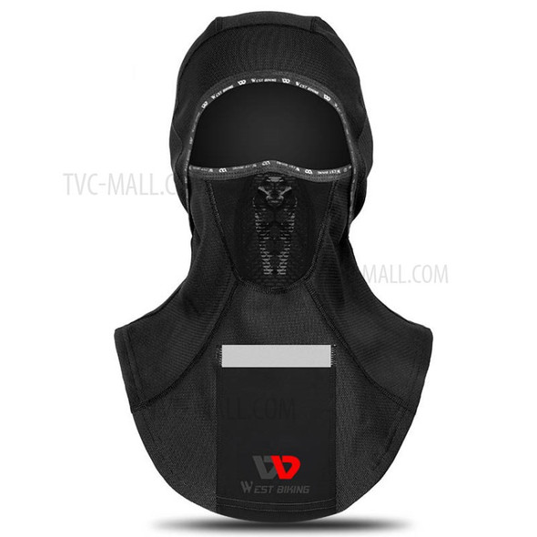 WEST BIKING Winter Windproof Motorcycle Balaclava Facial Mask Reflective Face Neck Warmer for Outdoor Cycling Skiing - Black