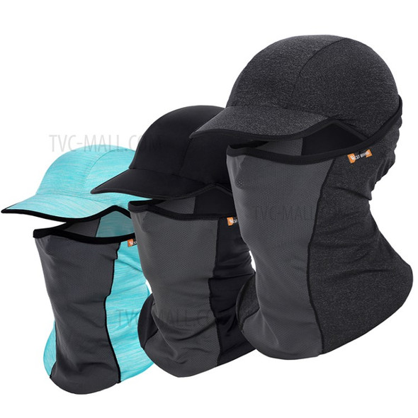 WEST BIKING 3-in-1 Summer UV Protection Cap Face Mask Breathable Cooling Neck Gaiter - Black/Grey