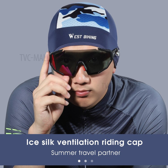 WEST BIKING YP0201295 Cycling Cap Summer Anti-UV MTB Road Bike Motorcycle Helmet Liner Ice Silk Breathable Sport Headwear - Blue