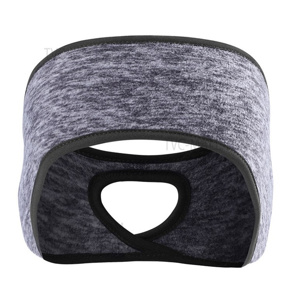 KU-B-A Windproof Warm Ear Protection Winter Sports Headband Women Outdoor Cycling Running Earmuff Headgear with Ponytail Hole - Grey