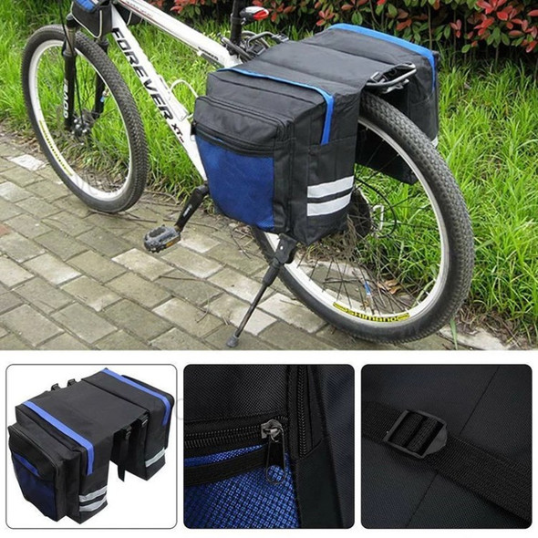 30L MTB Bicycle Carrier Bag Rear Rack Bike Trunk Bag Luggage Pannier - Black