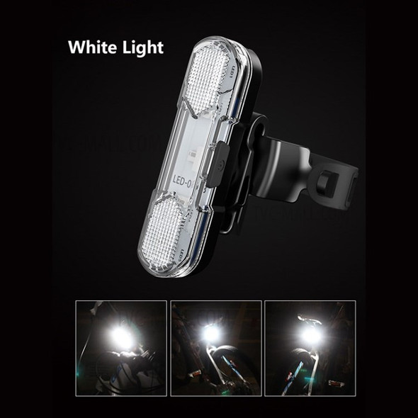 USB LED Bicycle Tail Light Cycling Warning Light Bike Taillight Lamp - White