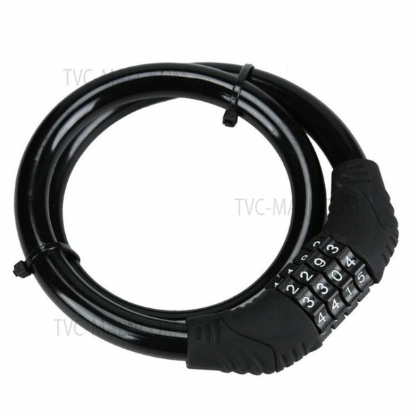 1m Resilient Alloy Steel Cable Lock Anti-theft Bicycle Cable Lock Combination Bike Lock - Black