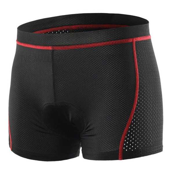 For Men MTB Biking Riding Cycling Breathable Underwear Shorts - Black+Red/M