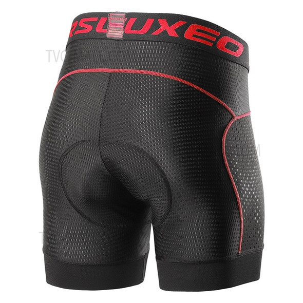 ARSUXEO 5D Gel Padded Men Cycling Underwear Shorts Breathable Quick Dry Shorts for MTB Bike Bicycle Riding - Red/M