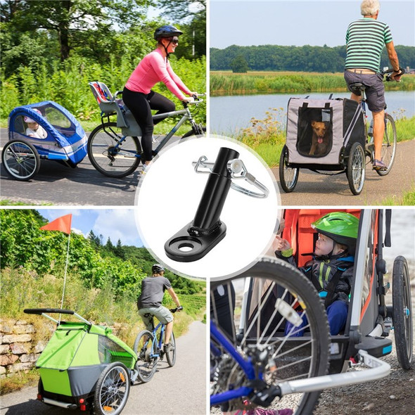 Durable Steel Bike Trailer Hitch Connector for Baby Pet Grocery Transport Connector Cycling Adapter