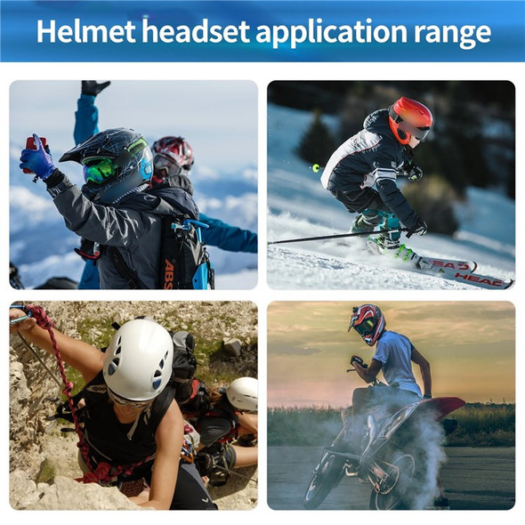 Motorcycle Helmet Headset BT5.0 Wireless Headphones IP67 Water Resistant Dust-proof Music Earphone Support FM Radio with Mic