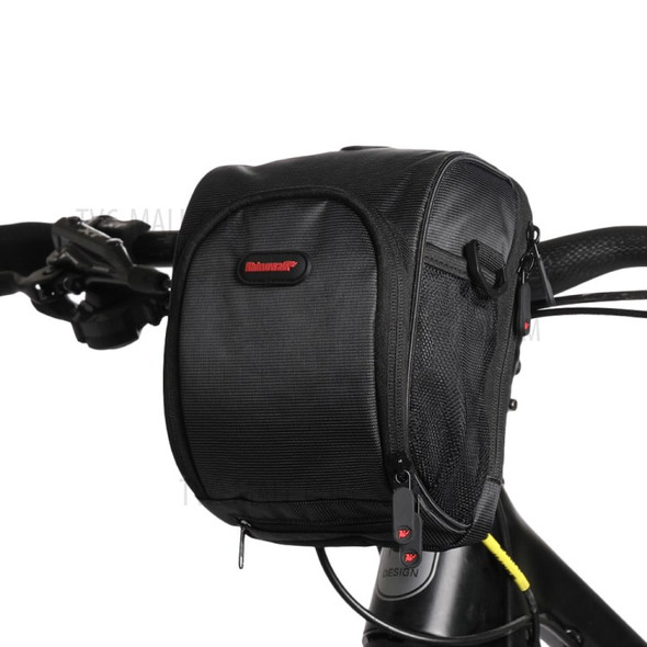 RHINOWALK Bike Handlebar Bag Bike Front Bag Road Bike Bag Bike Frame Bag - Black