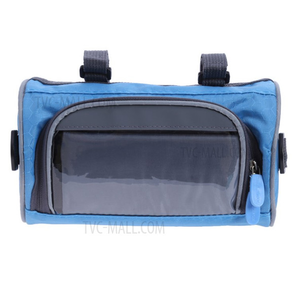 Electric Scooter Bike Handlebar Touch Screen Mobile Phone Pocket Waterproof Front Storage Bag - Blue