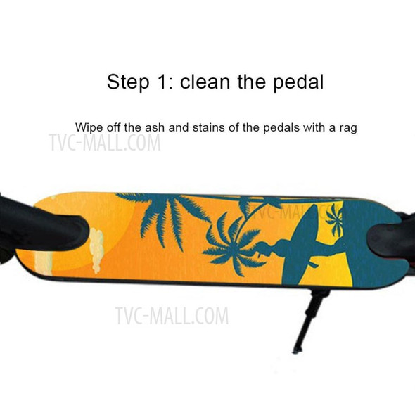 Electric Scooter Pedal Sticker for Xiaomi M365 PVC Anti-slip Waterproof Skateboard Sandpaper DIY Footboard Tape - Sailboat