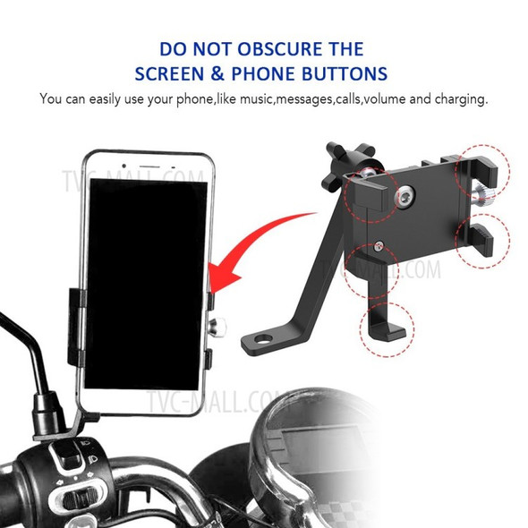 Motorcycle Motorbike Phone Holder Mount - Black
