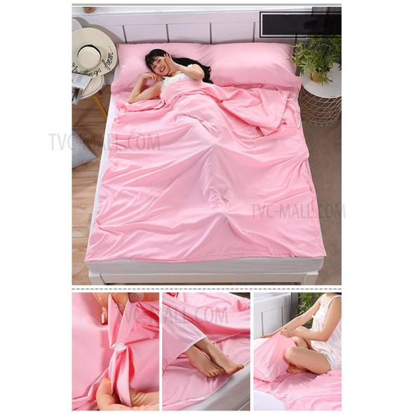 80*210cm Single Person Adult Travel Ultra Light Portable Bed Sheet Sleeping Bag - Pink