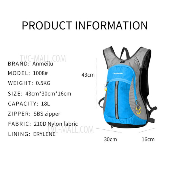 ANMEILU Sport Backpack 18L Lightweight Backpack Water Resistant Backpack Travel Daypack for Women Men - Blue