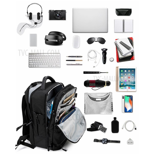 OZUKO Men's Backpack Travel Backpack Business Durable 20-inch Laptop Backpack Waterproof Design Shoulders Bag - Grey