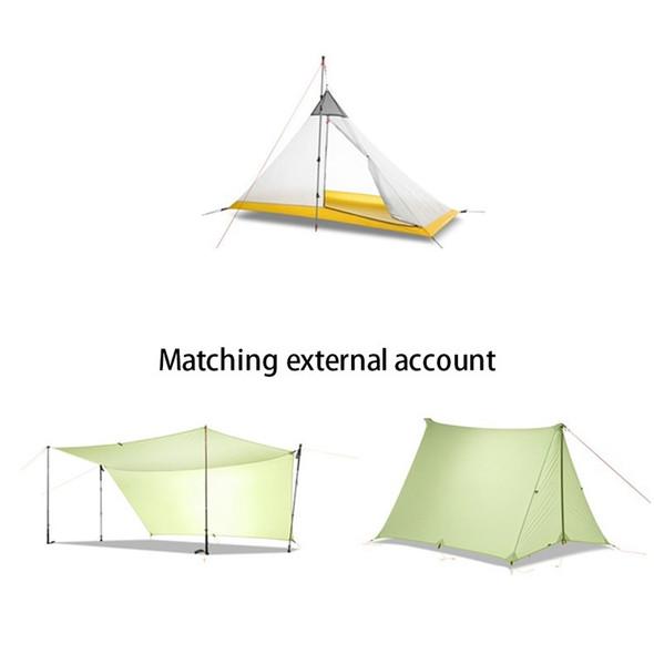 WIDESEA WSZN-002-4 4 Seasons Pyramid Flysheet Ultralight Mesh Inner Tent Outdoor Camping Anti Mosquito Net for Double Person, White