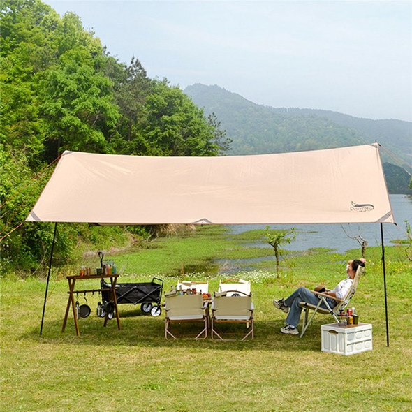 DESERT&FOX 210D Oxford Cloth Waterproof Camping Tarp Rainfly Tent Tarp Sun Shelter, 292*500cm (Iron Pole)