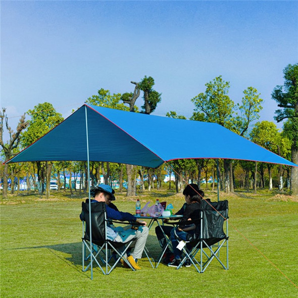 DESERT&FOX Ultra-light Outdoor Camping Waterproof Tarp Rainfly Tent Tarp Sun Shelter, 15mm Iron Pole - Blue
