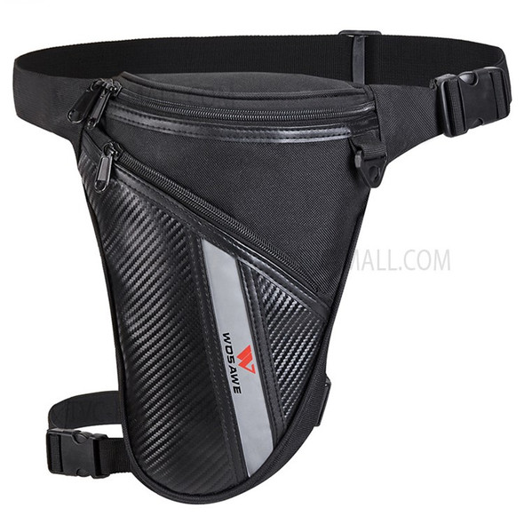 WOSAWE MB09 Carbon Fiber Motorcycle Fanny Pack Racing Cycling Leg Bag Adjustable Waist Pack