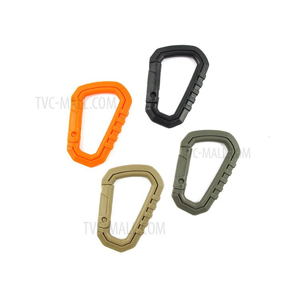 4 Pcs AOTU D-Shape Hard Plastic Carabiner Clip PVC Spring Snap Hook Carabiner for Camping Hiking Everyday Use