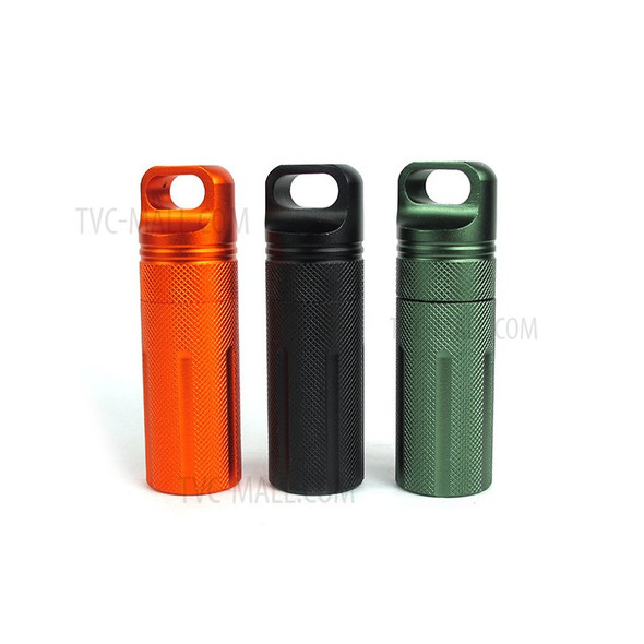 AOTU Waterproof Aluminum Alloy EDC Survival Pill Box Case Medicine Bottle Holder Container - Random Color