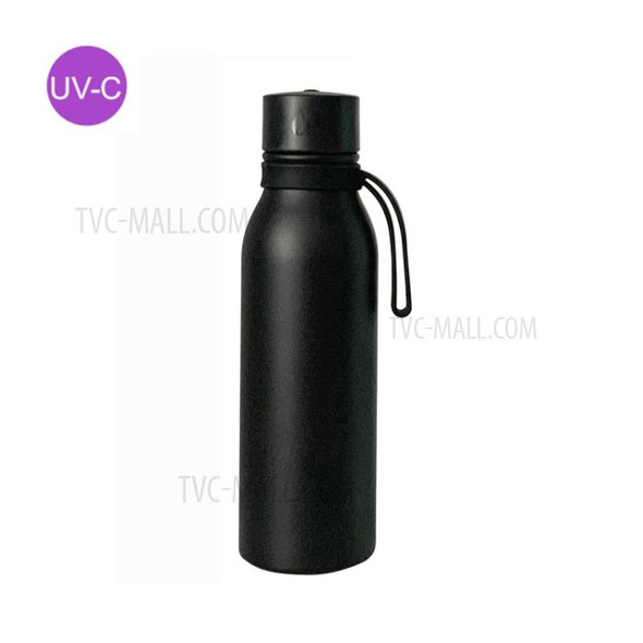 700ml UV Sterilization Cup BPA-Free Water Bottle Purifier Cup Kettle for Hiking Camping Travel - Black