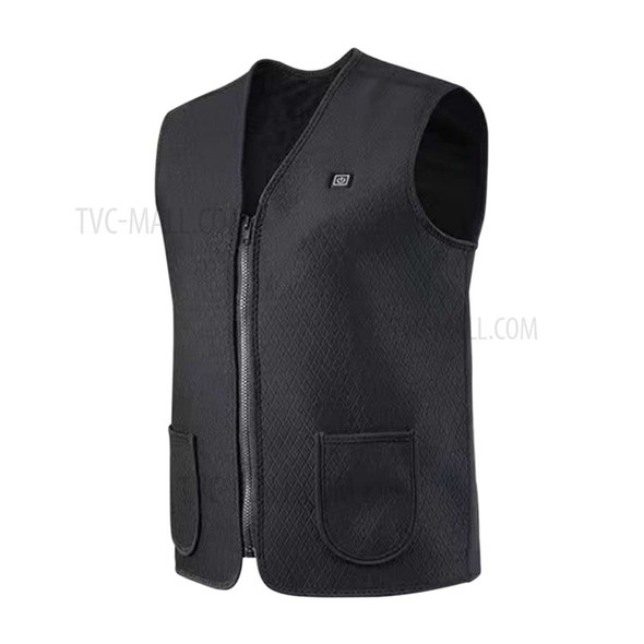 Men Heated Vest Winter Warm Heated Vest Heating Jacket Light USB Electric Warm Clothes for Outdoor Running Cycling Biking Driving Hiking(Battery Not Included) - L