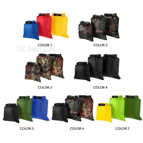 Docooler Pack of 3 Waterproof Bag 3L+5L+8L Outdoor Ultralight Dry Sacks for Camping Hiking - Color 5