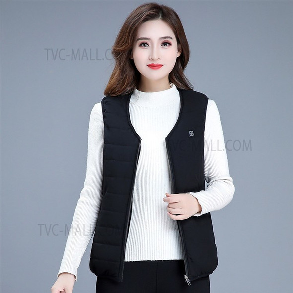 Heating Vest USB Charging Heating Vest Intelligent Electric Heating Clothes Submersible Black Silk Floss - XL
