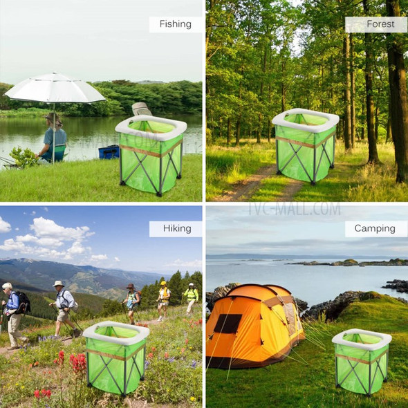 Outdoor Folding Toilet Lightweight Portable Toilet Seat Chair Comfortable for Camping Hiking Travel