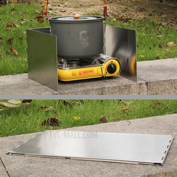 SUNDICK For Outdoor Picnic Stainless Steel Folding Windproof Board Windshield Windbreak Plate Shield