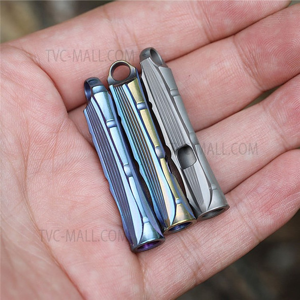Ultralight Titanium Emergency Whistle with Reflective Cord Lightweight Outdoor Survival Camping Hiking Exploring - Gold