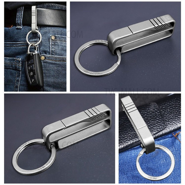 Portable Lightweight Titanium Alloy Key Chain Hook Men Waist Belt Key Ring Holder - Style A