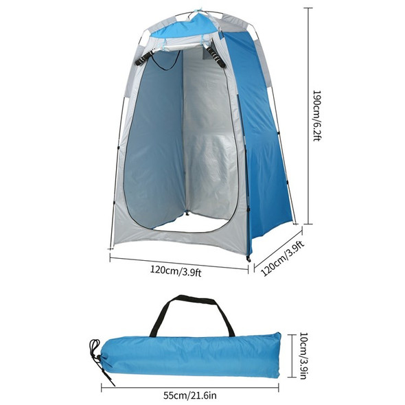 Camping Beach Shower Tent Privacy Shelter Tent Portable Outdoor Sun Rain Shelter with Window - Blue/Grey